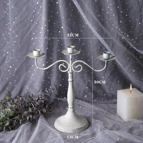 Romantic Dinner Candle Holders Vintage Iron Stand Column Pillar Candle Holder Metal Minimalist Porte Bougie Wedding Stand AD50CH