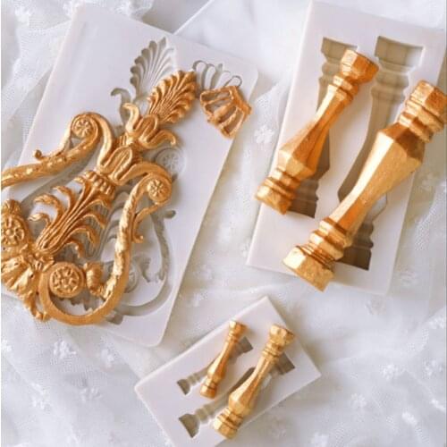 Building Pillar & Crown Molds Fondant Cakes Decor Tools Silicone Molds Sugarcraft Chocolate Baking Tools For Cakes Gumpaste Form