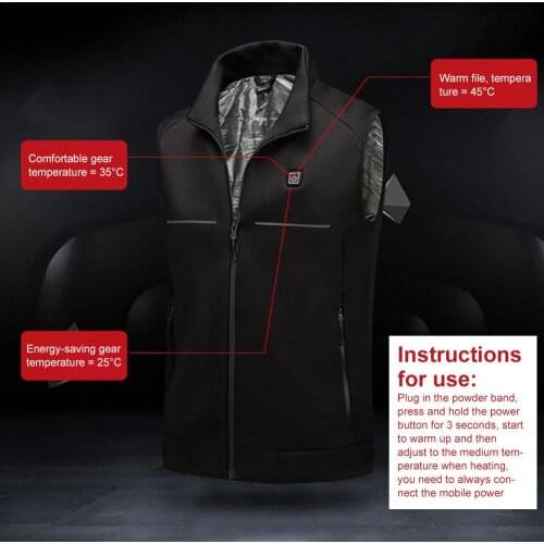 IShine Winter Heating Vest Men And Women Casual USB Charging Interface Intelligent Constant Temperature Heating Suit