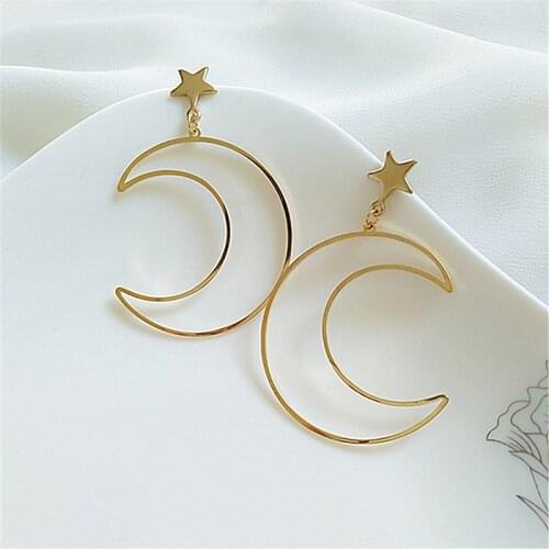 10 pair/lot high quality fashion jewelry metal star moon earrings for women