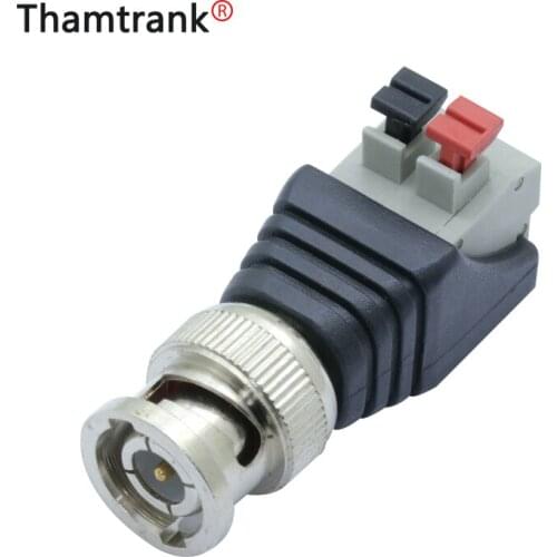 10pcs/lot BNC Male Plug UTP Video AV Balun Connector Press Type Terminal Coaxial Adapter for CCTV Surveillance Camera