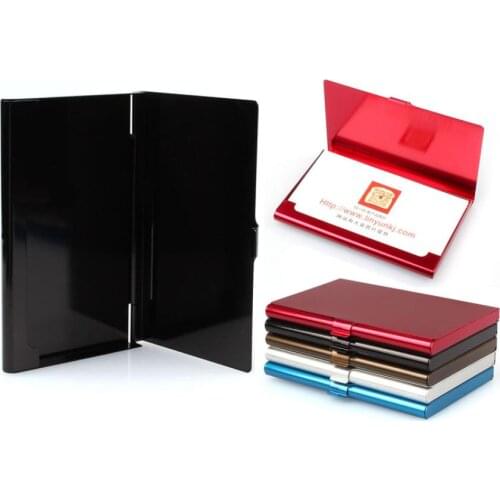 15# Aluminum Slim Credit Business Card Mens Card Pack Credit Card Holder Bank Metal Check Sleeve Gifts Mens Wallets
