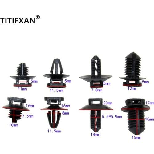 18PCS Auto Girder Frame Body Harness Electric Circuit Oil Water Pipe Barbed Cable Tie Fixed Base Plastic Fastener Clip Rivet