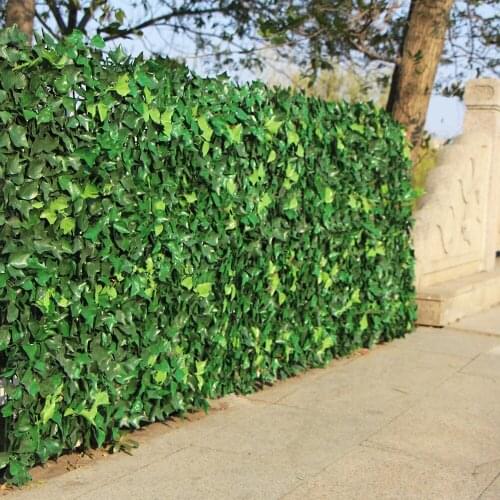 2019Artificial Hedge Leaves Plants Fake Ivy Wall 20"X20" Plastic vertical garden UV Proof Privacy Backyards Wedding Decorations