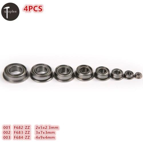 4PCS F682ZZ F683ZZ F684ZZ Bearing Steel 2/3/4mm Flange Ball Bearing Metal Shielded Miniature Flanged Ball Bearings