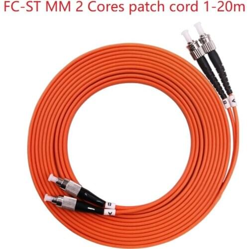 5 PCS 1-20M FC-ST UPC 2 cores Multi-mode 9/125 Patch Cord Optical Fiber Pigtail Jumper FTTH Fiber Optic Jumper