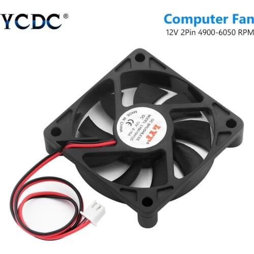60 X 60 X 12mm 2 Pins 12V DC Cooling Fan Computer PC Case CPU Cooler Case Fan Low Noise CPU Heat Sink Cooler 4900-6050 RPM