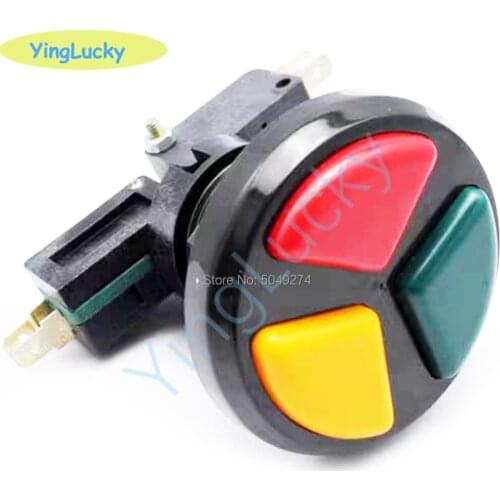 Yinglucky 1 pcs 3 in 1 Arcade Button, arcade push Buttons, Integrated for Arcade games Microswitch, Machine part accessories