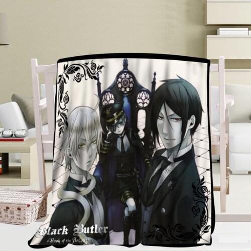 Custom black butler blanket Flannel Fabric56x80inch 50X60inch 40X50inch Sofa Bed Throw Blanket Kid Adult Warm Blanket