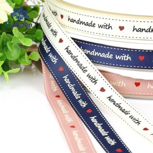 Hot Selling 3-5yard 16mm 3Colors Printed Grosgrain Ribbon For Wedding Christmas Party Jewelry Packaging DIY Gift Craft Packaging