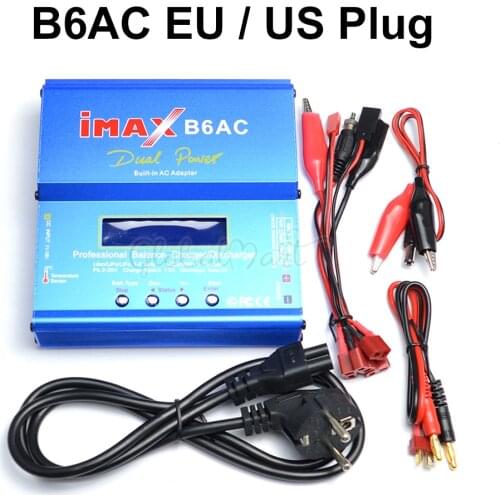 IMAX B6AC B6 AC 80W Lipo NiMH 3S/4S/5S RC Battery Balance Charger / Discharger EU / US Plug Universal Power Cord Power Cable