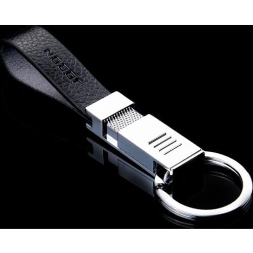 Customized LOGO Business Men Enjoy Car Keychain Simple High-quality Personalized Key Pendant Fiber Leather Key Ring