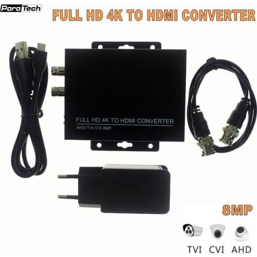 2019 Newest 4K 720/1080P HDC-ADH 4-in-1 Resolution supports CVI 8MP /TVI 8MP /AHD 8MP+CVBS to HDMI Converter security test