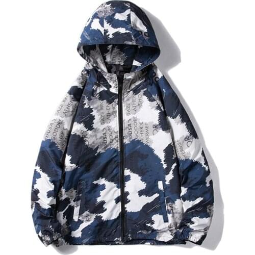 Fashion Mens Hooded Jacket Spring Autumn Casual Camouflage Man bomber Jackets Long Sleeve Streetwear Men Clothing High Quality