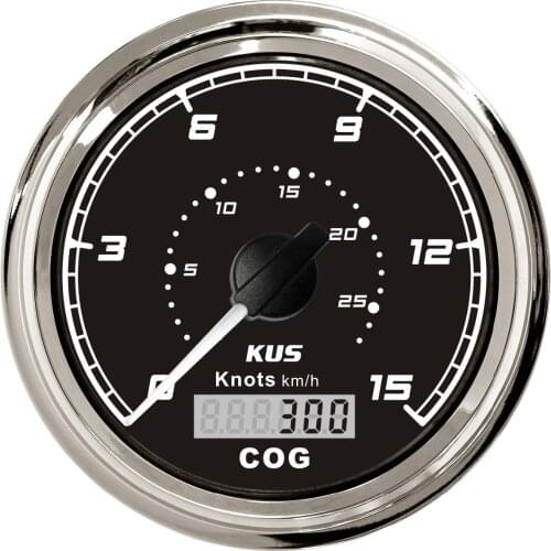 KUS 85mm GPS speedometer 15 knots with mating antenna