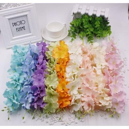 Hot sale 10pcs/lot Artificial Hydrangea Wisteria Flower String DIY Simulation Wedding Arch Square Rattan Wall Hanging flower