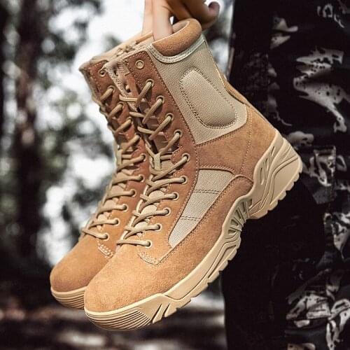 Mens Autumn Outdoor Sports Tactical Military Shoes For Camping Climbing Shoes Men Boots Mountain Non-slip Hiking Hunting Boots
