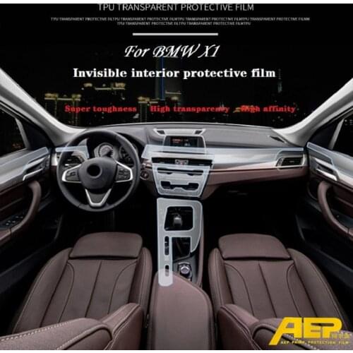 Invisible Center Console Gear Shift Knob Interior Trim TPU Protective Film Sticker for BMW X1 Car Styling Accessories