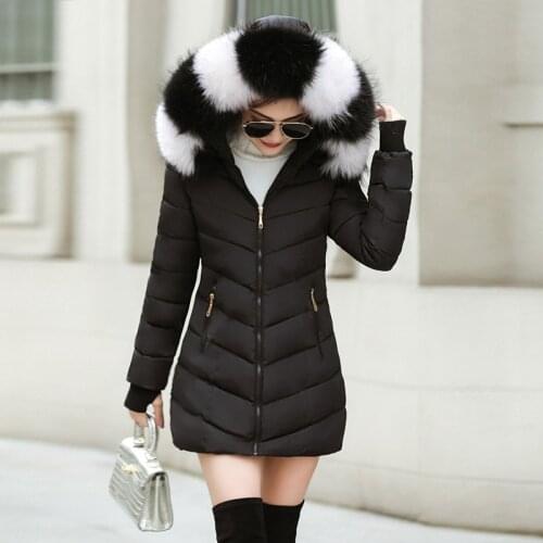 2021Fake Raccoon Fur Collar Parka Womens down jacket Winter Thick Snow Wear Coat Lady Clothing Plus size 3XL Female Jackets