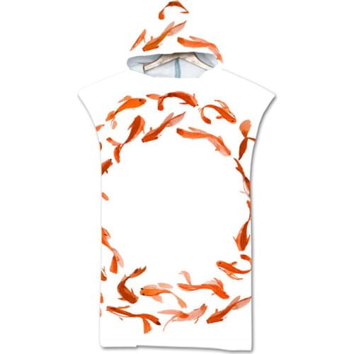 New Marine geometry Towel Adult Microfiber Dressing Robe Hooded Bath Towel Swimming Surfing Beachwear