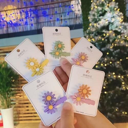 Simple net red small daisy hair ring headdress ins head rope word clip set tie hair wild hair accessories