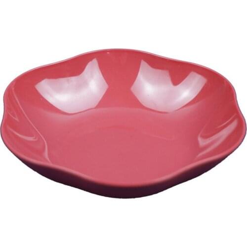 Simple Plastic Fruit Plate Colorfast Reusable Wear-resistant Plastic Anti-skid Snack Dish Bowl Tableware for Home Kitchen