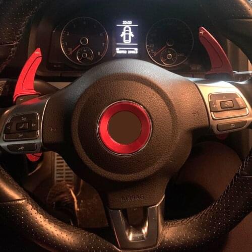 3 colors Aluminum alloy car shift paddle steering wheel with extended gear lever For VW Tiguan Golf 6 MK5 MK6 Jetta GTI R20 R36