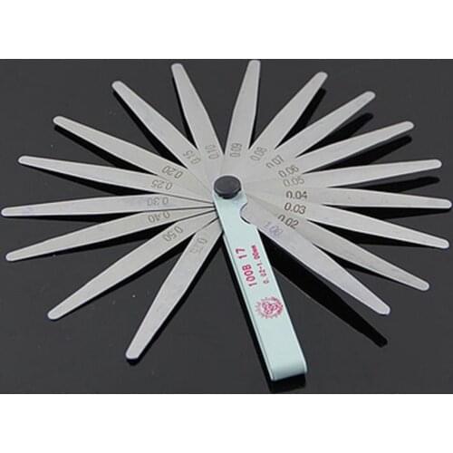 17 in 1 Blade Thickness Gap Metric Filler Feeler Gauge Measure Tool For Feeler Gauge Valve Shim Use 0.02-1mm