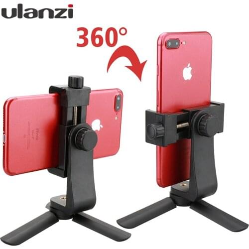 Ulanzi Phone Tripod + Vertical Bracket Smartphone Mount Holder Phone Clip Clipper Tripod Adapter for iPhone Samsung Smart Phones