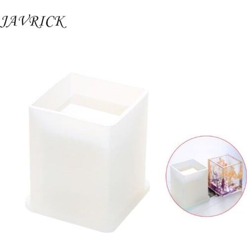 Silicone Mold Epoxy Resin DIY Pen Container Organizer Square Round Storage Holder Silica Molds Crafts Jewelry Making Charms