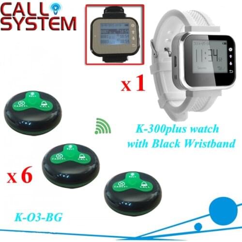Wireless communication system Waiter call pager system 1 watch 6 bells