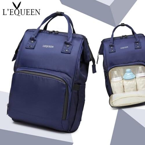 LEQUEEN Diaper Bag Pure Color Mens Mummy Baby Care Nappy Bag Large Capacity Waterproof Business Backpack Travel Bag