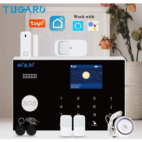 TUGARD Tuya WiFi 3G 4G Security Alarm System Smart Home Burglar Alarm Kit With 433MHz Wireless Sensor Detector Works With Alexa