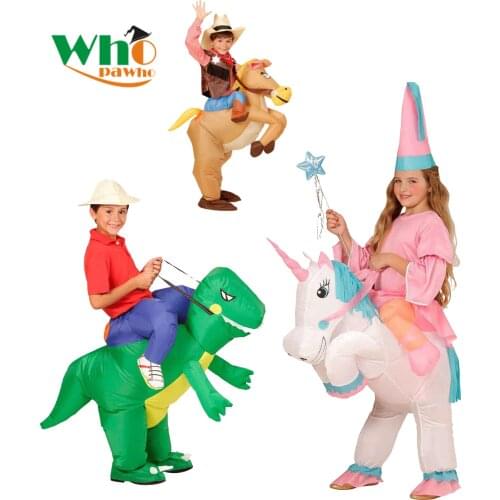 Animal Inflatable Dinosaur Cowboy Unicorn Costume Christmas Carnival Costume Childrens Day Purim Halloween Costume for Kids