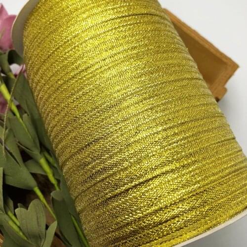 20 meters/lot) 1/8'' (3mm) Gold Metallic Glitter Ribbon Colorful gift package ribbons wholesale