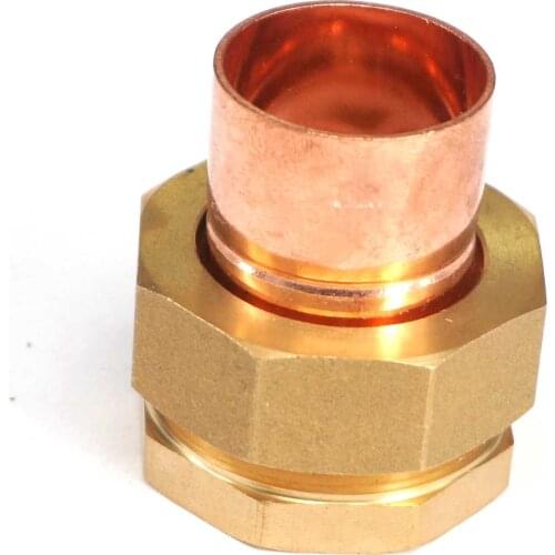 1" BSP Brass Female-28/28.6mm I.D Copper End Feed Union Weld Pipe Adapter Air Conditioner Refrigerator Chiller Plant