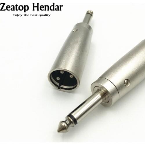 10Pcs High Quality 3Pin XLR Male Jack to 1/4" 6.35mm Mono Male Plug for Audio Cable DJ MIC Microphone Adapter Connector