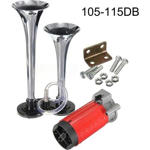 105-115DB the car air pump Horn/pumps trumpet 12V double barrel plating of motorcycle air horns Hot sell high quality