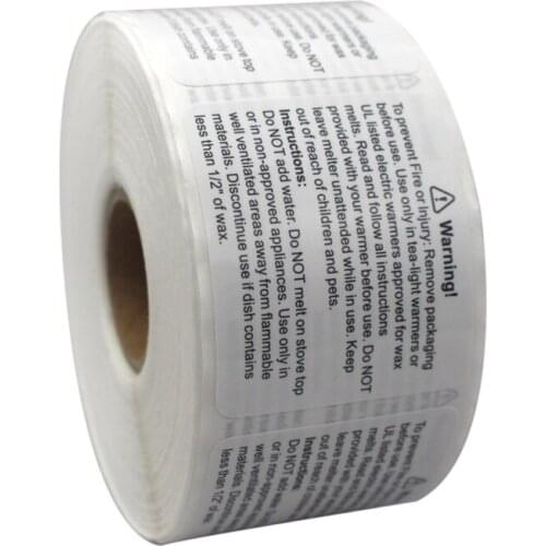 500PCS 600PCS Wax Melt Candle Sticker Labels Safety Warning Jar Container Gift DIY Crafts Supplies