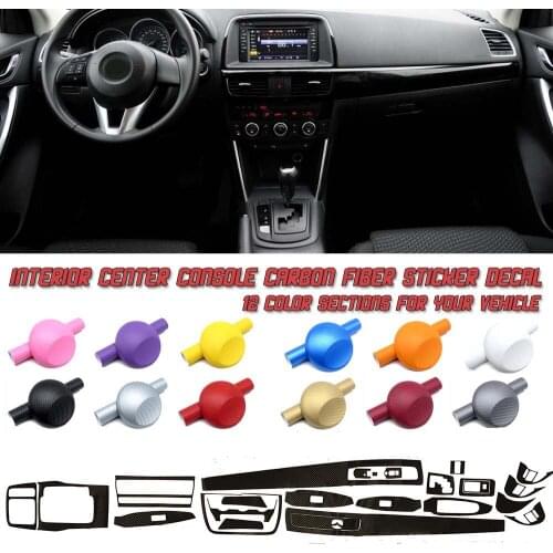 5D Gloss Carbon Fiber Vinyl Film Interior Center Console Sticker For Mazda CX-5 2013-2015