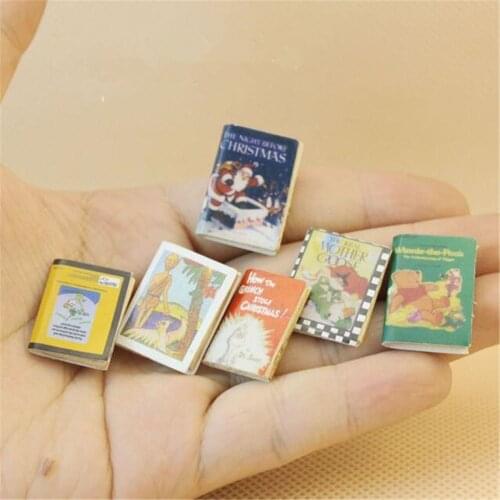 6pcs/Set For Dollhouse Miniature 1:12 Model Story Comic Books Set Library Decor