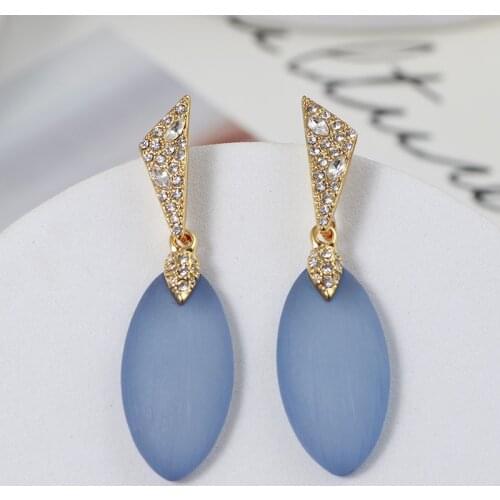 American and European Fashion Jewelry for Girl Gift Geometric Drop Disc Resin Female Earrings Hot Wholesales