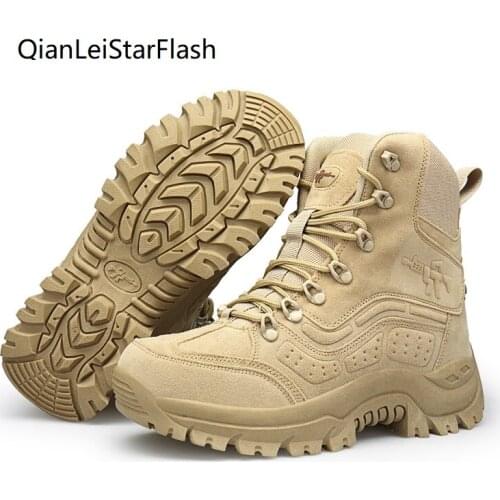 Men Military Boots Special Force Tactical Shoes Outdoor Desert Nonslip Combat Boots Waterproof Wearable Man Hiking Hunting Boots