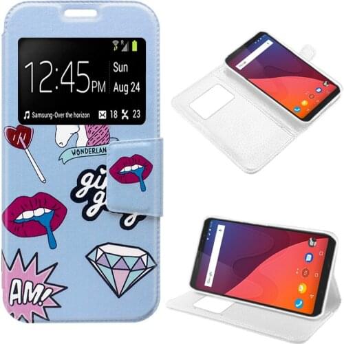 Case Flip Cover Wiko View Drawings Lips