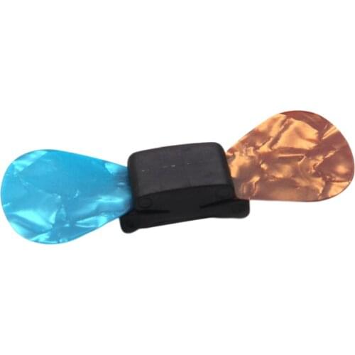 Black Silicone Pick Fix On Headstock And 2 Random Color Guitar Picks