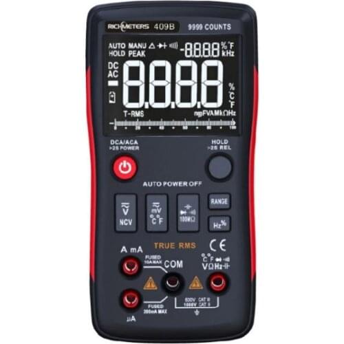 RM409B Digital Multimeter Button 9999 Counts Accuracy Measuring With Analog Bar Graph AC DC Voltage Ammeter Current Ohm Auto Man
