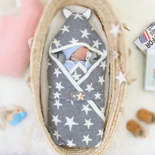 Baby Sleeping Bag For Stroller Knitted Infant Sleep Sack Warm Knit Slaapzak Envelope Soft Kid Sleepsack Footmuff Newborn Swaddle