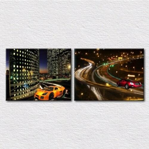 Designs pictures modern Lively City starry night home decor art fashion wall pictures printed 2pcs set for living room