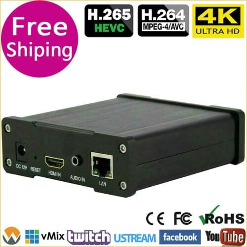 HEVC UHD 4K HDMI Video Audio Encoder H.264 H.265 IPTV Encoder Live Streaming RTMP Encoder HDMI To RTSP HLS UDP HTTP Transmitter