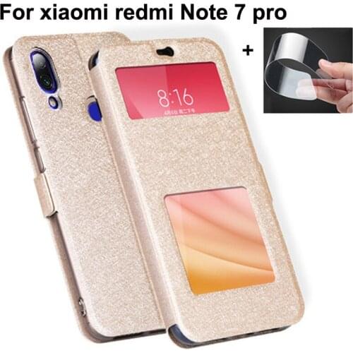 Front Window Leather Filp Case For xiaomi redmi Note 7 pro phone cover For xiaomi redmi Note7 pro back cases Note7pro bumper